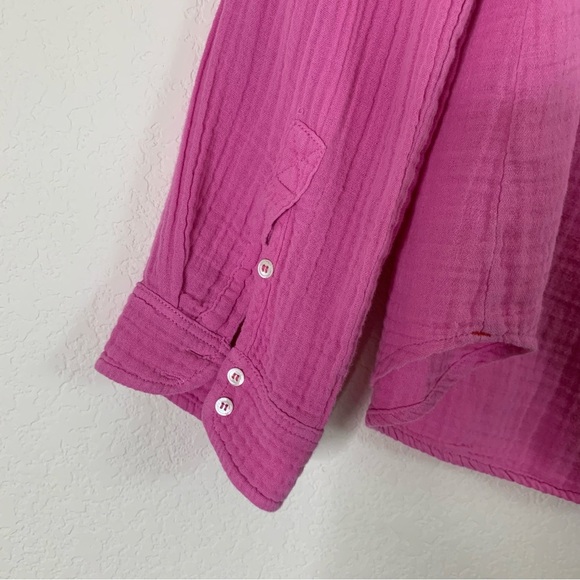 Xirena Womens pink scout long sleeve cotton gauze button down shirt L - Picture 8 of 8